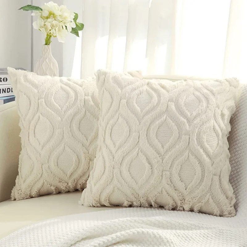 Soft Plush Pillow Lumbar Cushion Cover