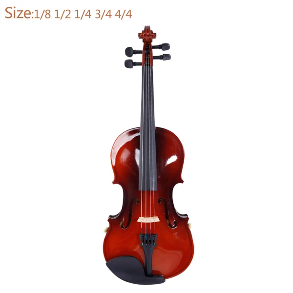 Solid Wood 4/4 Violin with Natural Finish, Complete Set including Case, Bow & Rosin