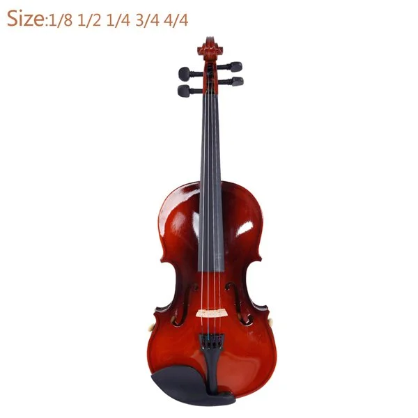 Solid Wood 4/4 Violin with Natural Finish, Complete Set including Case, Bow & Rosin