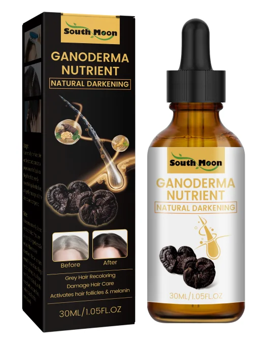 Black Ganoderma Hair Darkening Serum with He Shou Wu & Mulberry Extract for Hair Repair and Scalp Nourishment