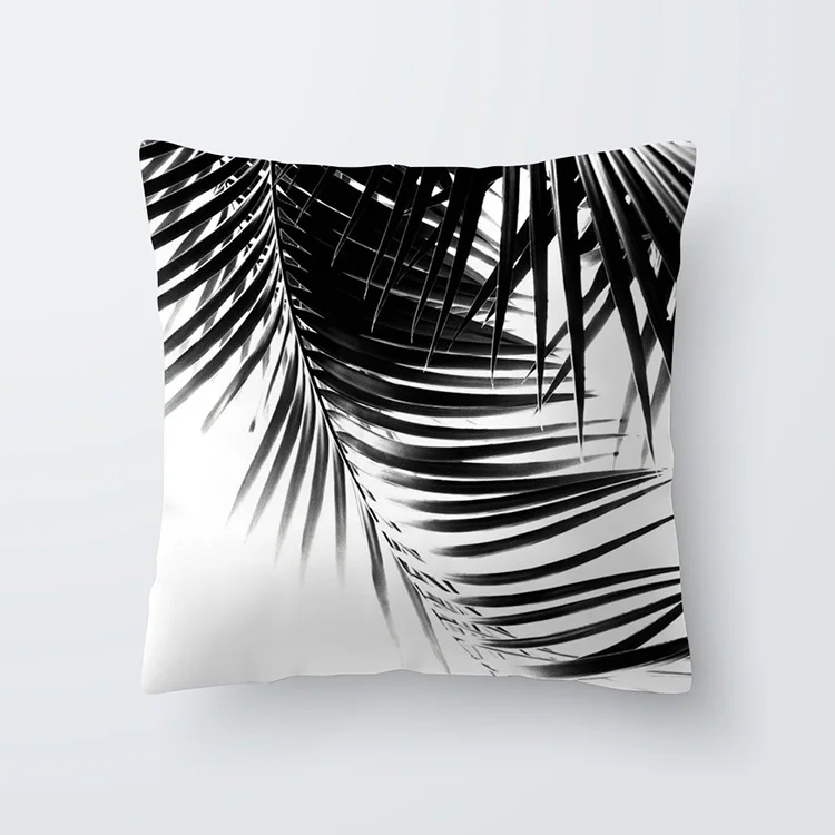Spring Leaf Black Series Pattern Polyester Pillowcase