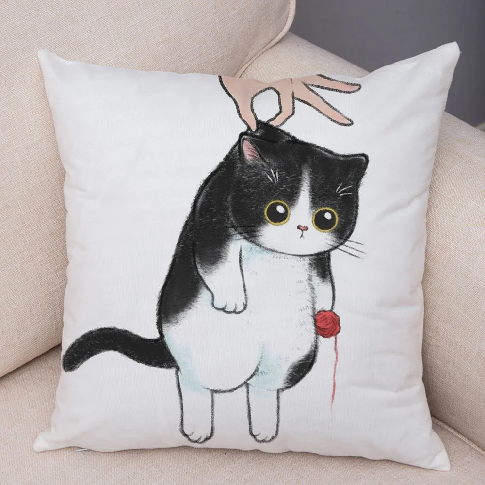 Straight Hair Printing Car Sofa Linen Pillowcase