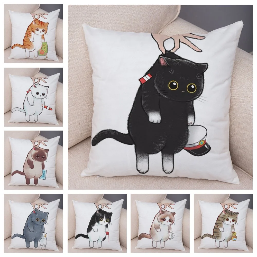 Straight Hair Printing Car Sofa Linen Pillowcase