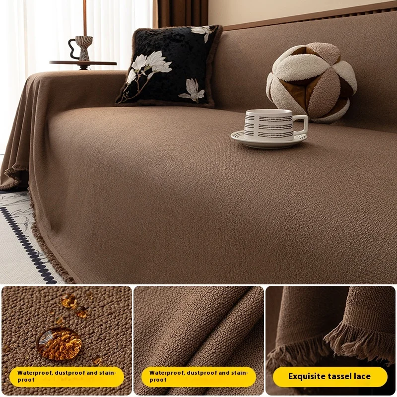 Teddy Plush Waterproof Sofa Cover Four Seasons Universal All-inclusive Non-slip Anti-scratch Dustproof