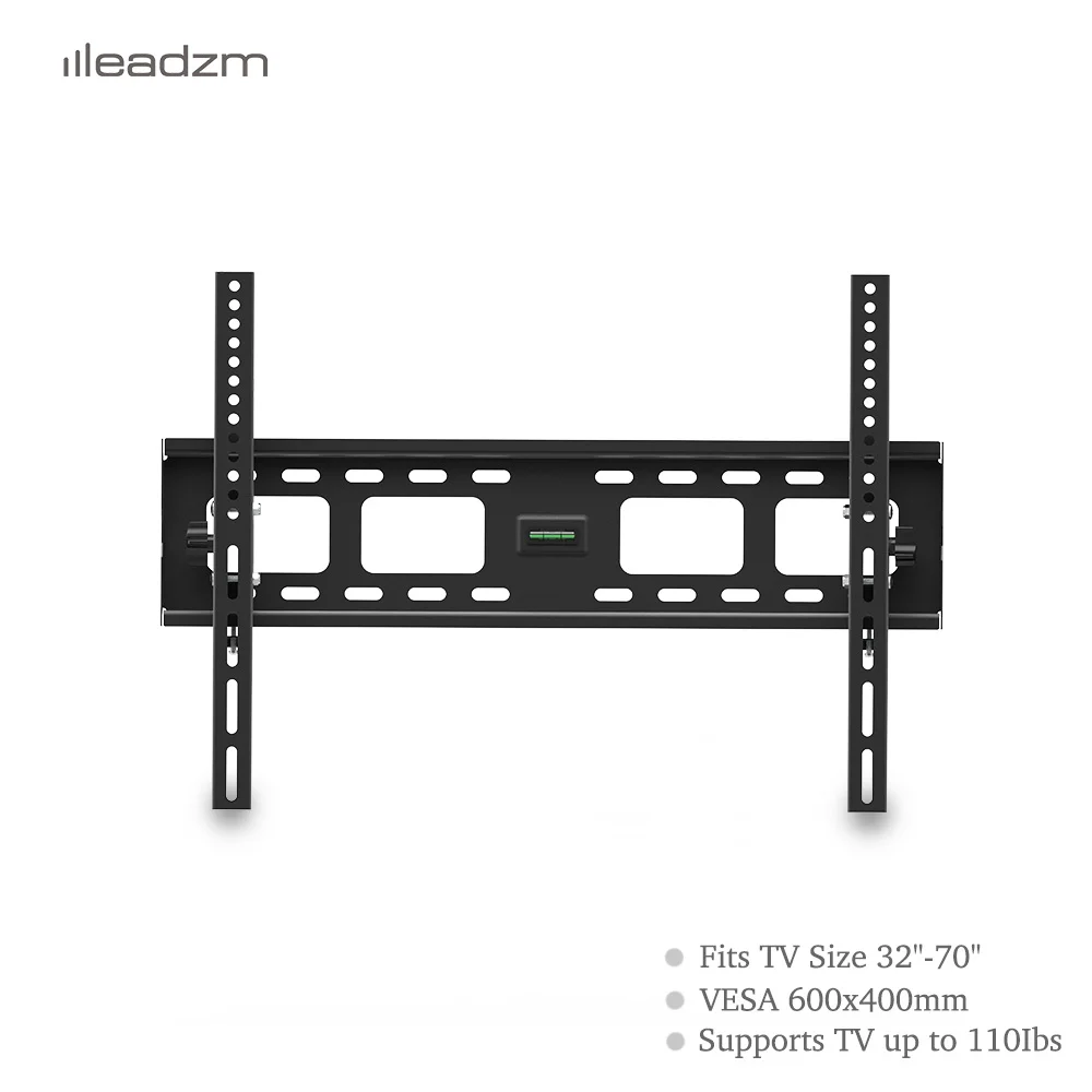 Wall‑mounted TV stand with 50kg load capacity, tilt range -10° to 10°, 32‑70" display