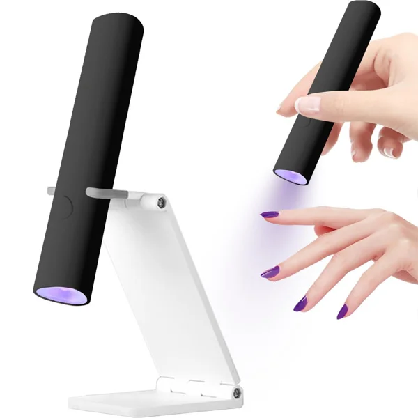 Compact UV LED Gel Nail Curing Light with Adjustable Stand