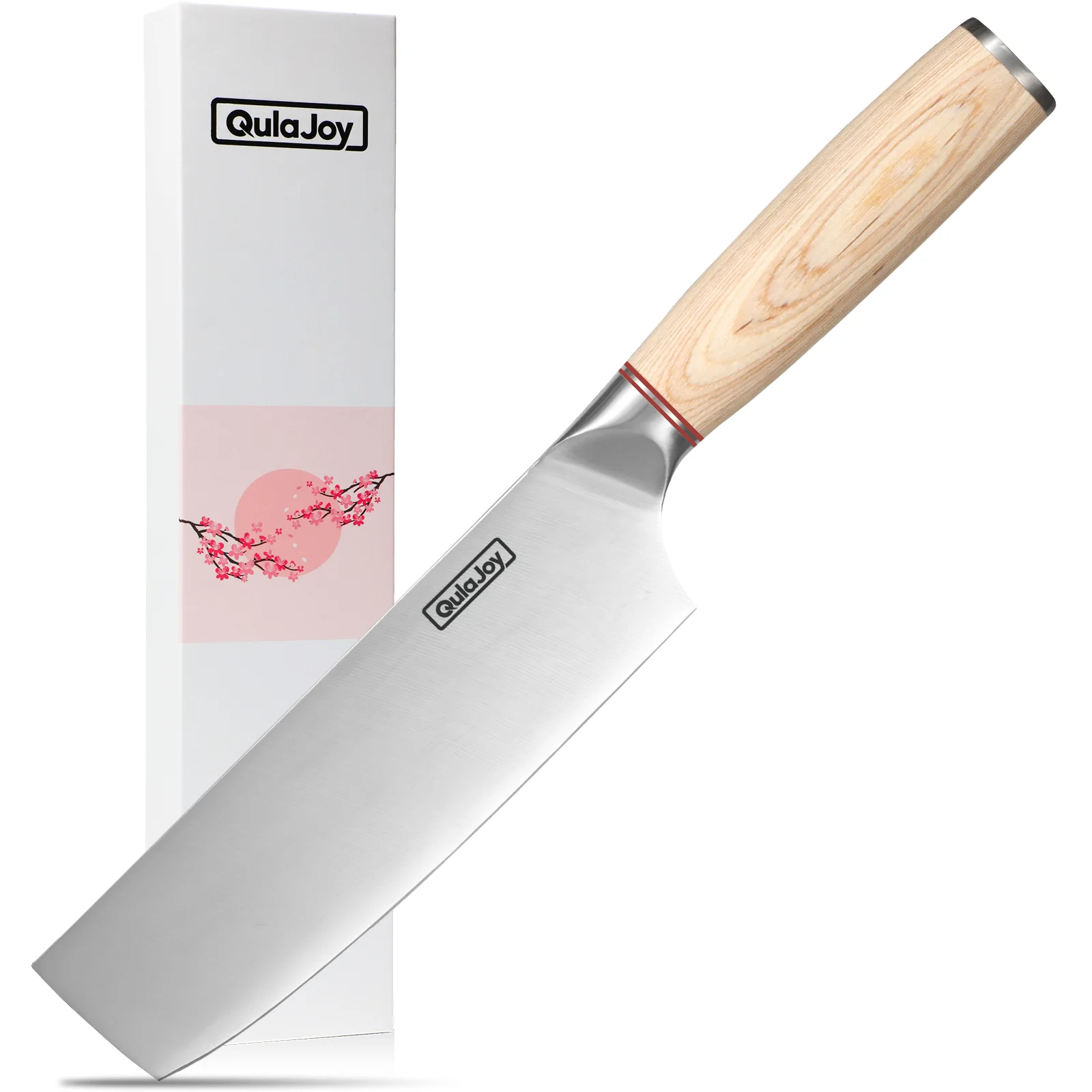 Vegetable Cleaver - Japanese Cleaver 6.5 Inch Chopping Knife High Carbon Stainless Steel Knives with Wooden Handle 6.5 Inch Cleaver Knife