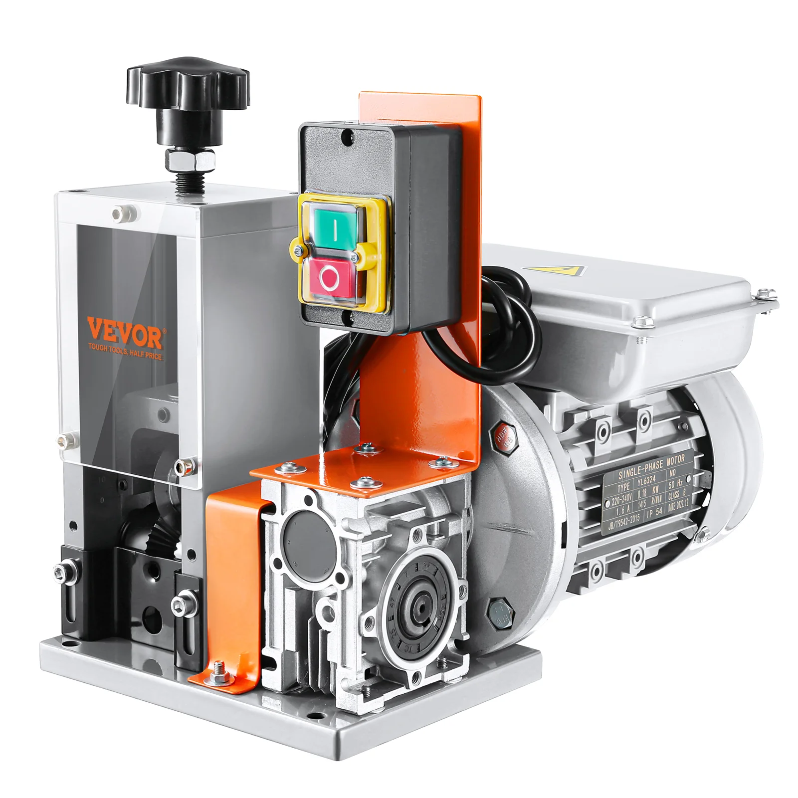 180W Electric Wire Stripping Machine, 60 Ft/Min Motorized Cable Stripper with Depth Reference for Scrap Copper Recycling