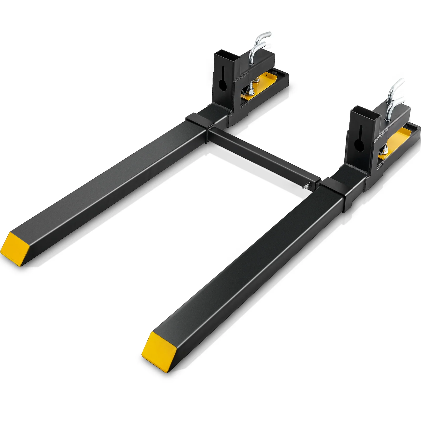 60 Inch Heavy Duty Clamp On Pallet Forks With Adjustable Stabilizer Bar For Tractor
