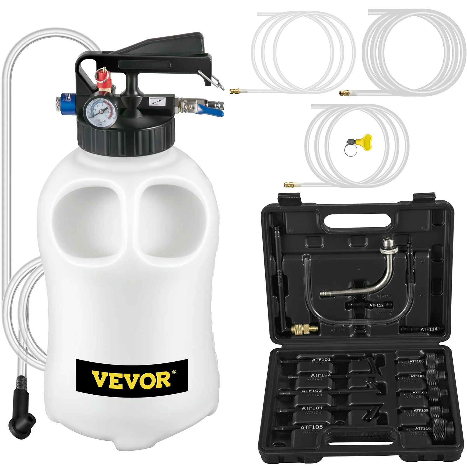 2‑Way Manual ATF Pump and Extractor – 10 L Large‑Capacity Transmission Fluid Refiller Tool Set with 14 Pieces