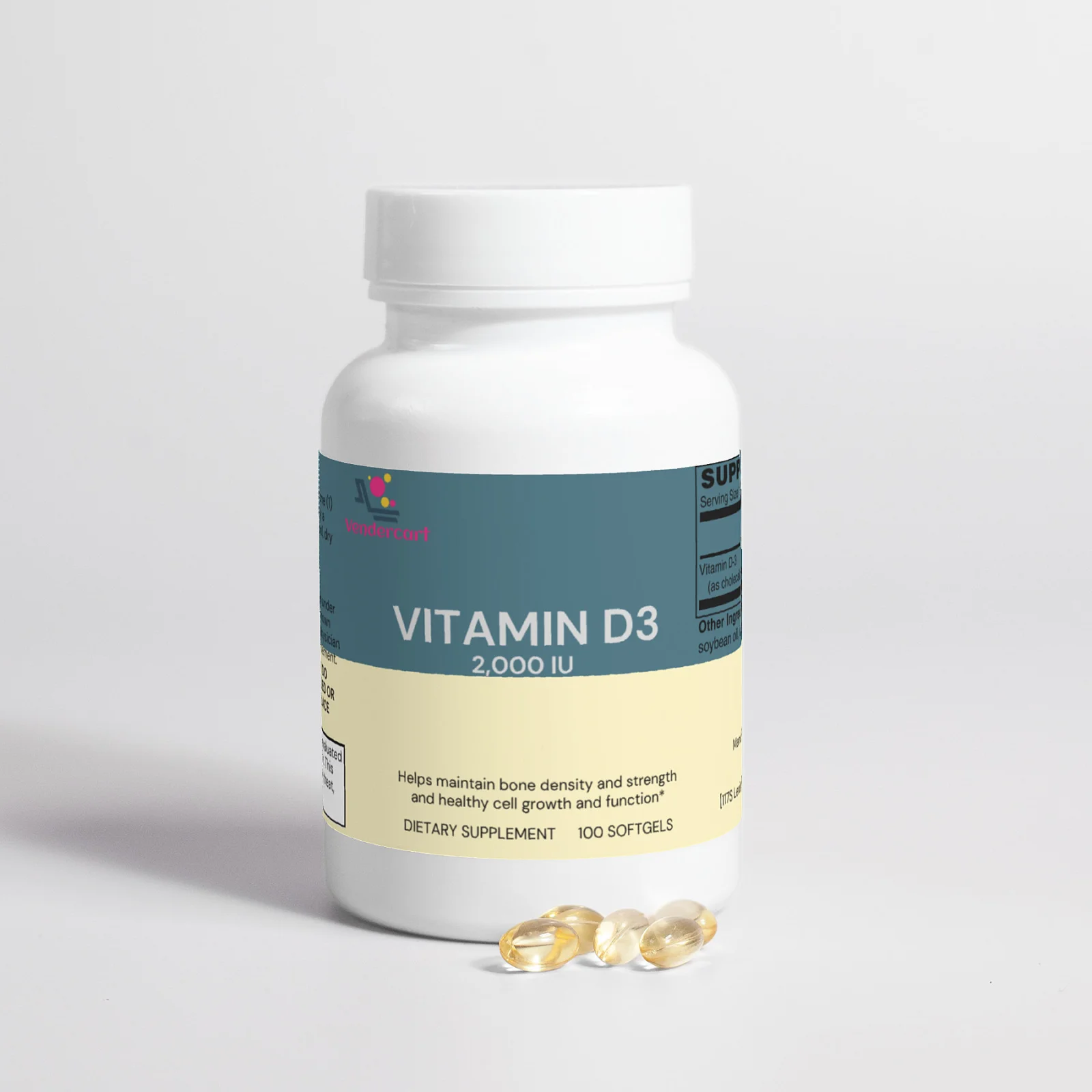 Vitamin D3 2000 IU Supplement for Women - Bone Strength & Immune Support Softgels