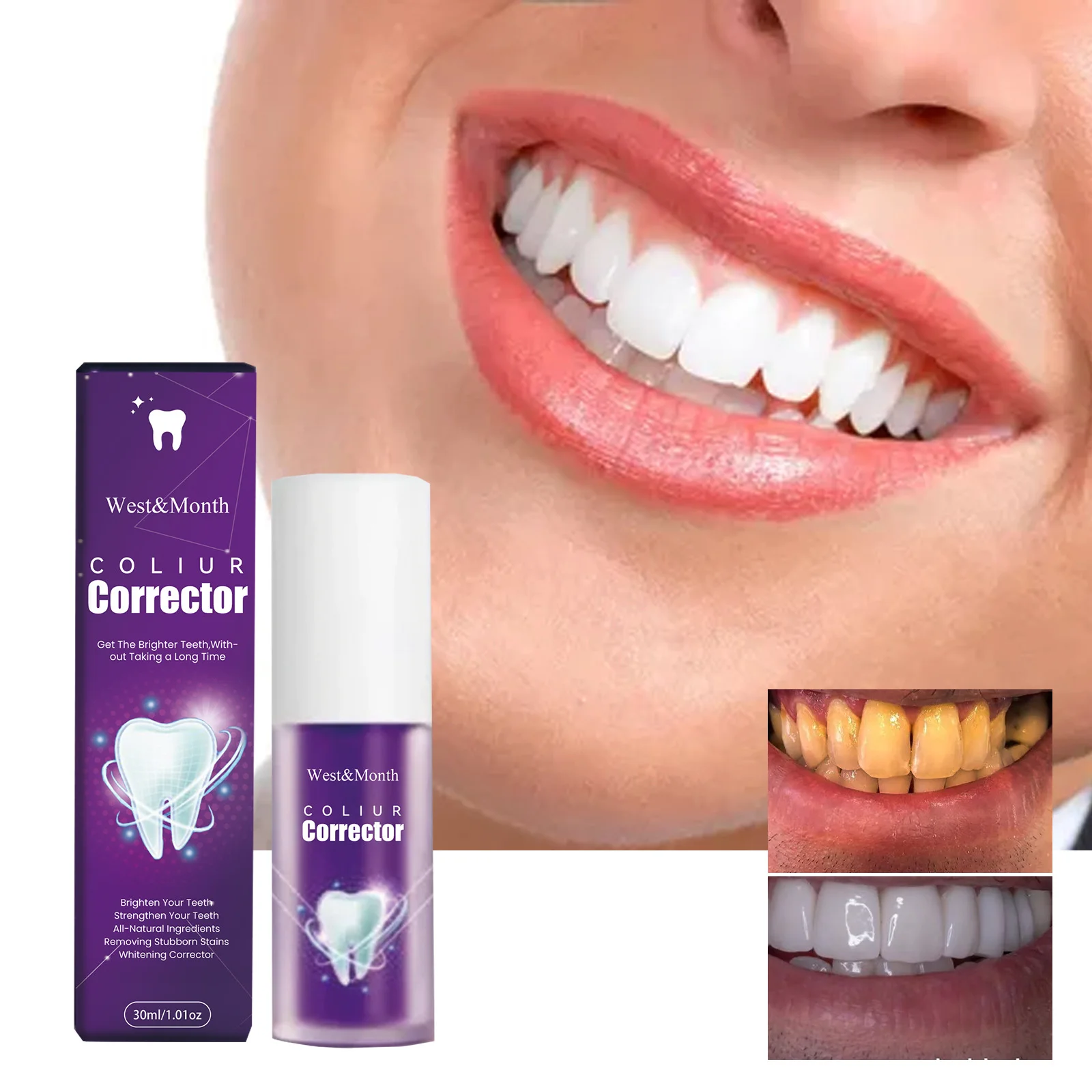 Purple Whitening Toothpaste with Blueberry & Mint Extract