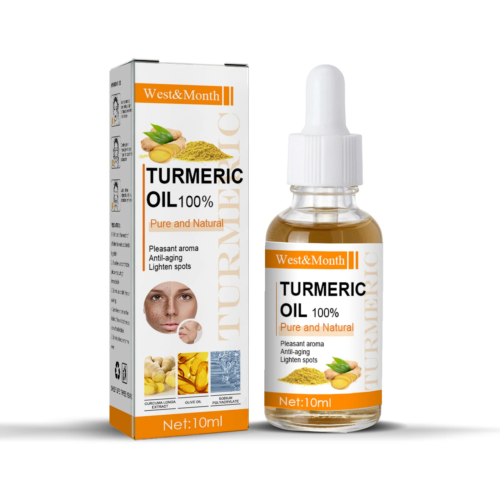 Turmeric Essential Oil for Face, Golden Anti-Aging Skincare Oil for Wrinkles and Blemish Reduction