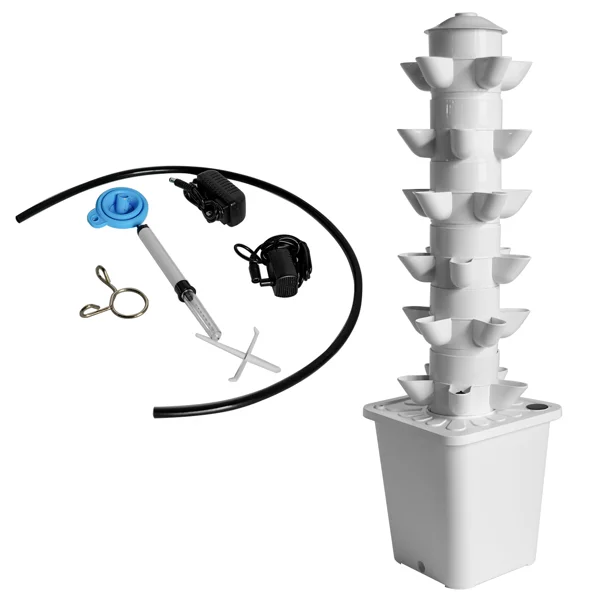 White Hydroponic Planting Tower – Soil‑Free Indoor/Outdoor Vertical Garden System