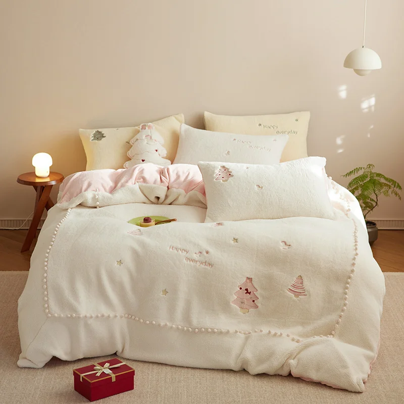 Winter Milk Fiber Four-piece Princess Style