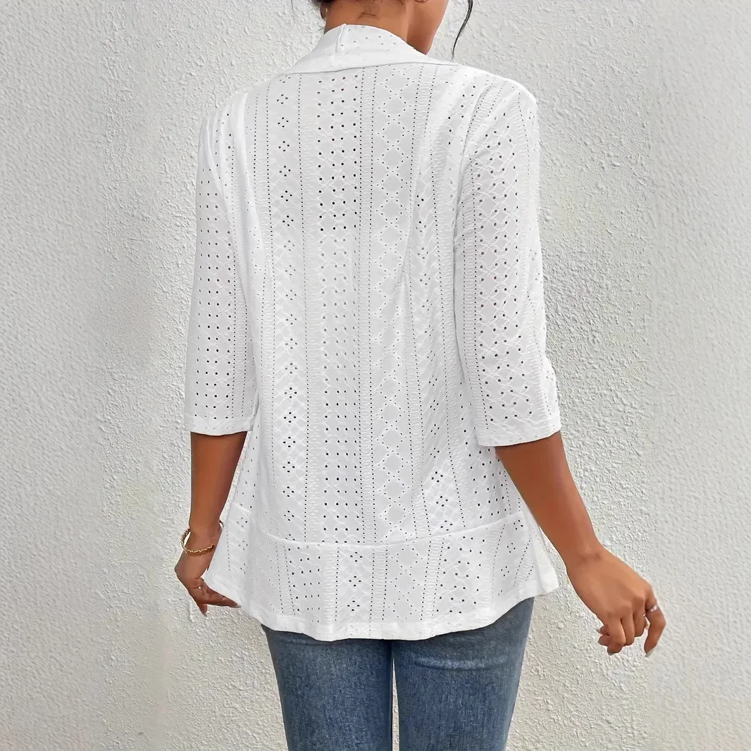 Women's Casual Half Sleeve Solid Color Thin Shawl Coat