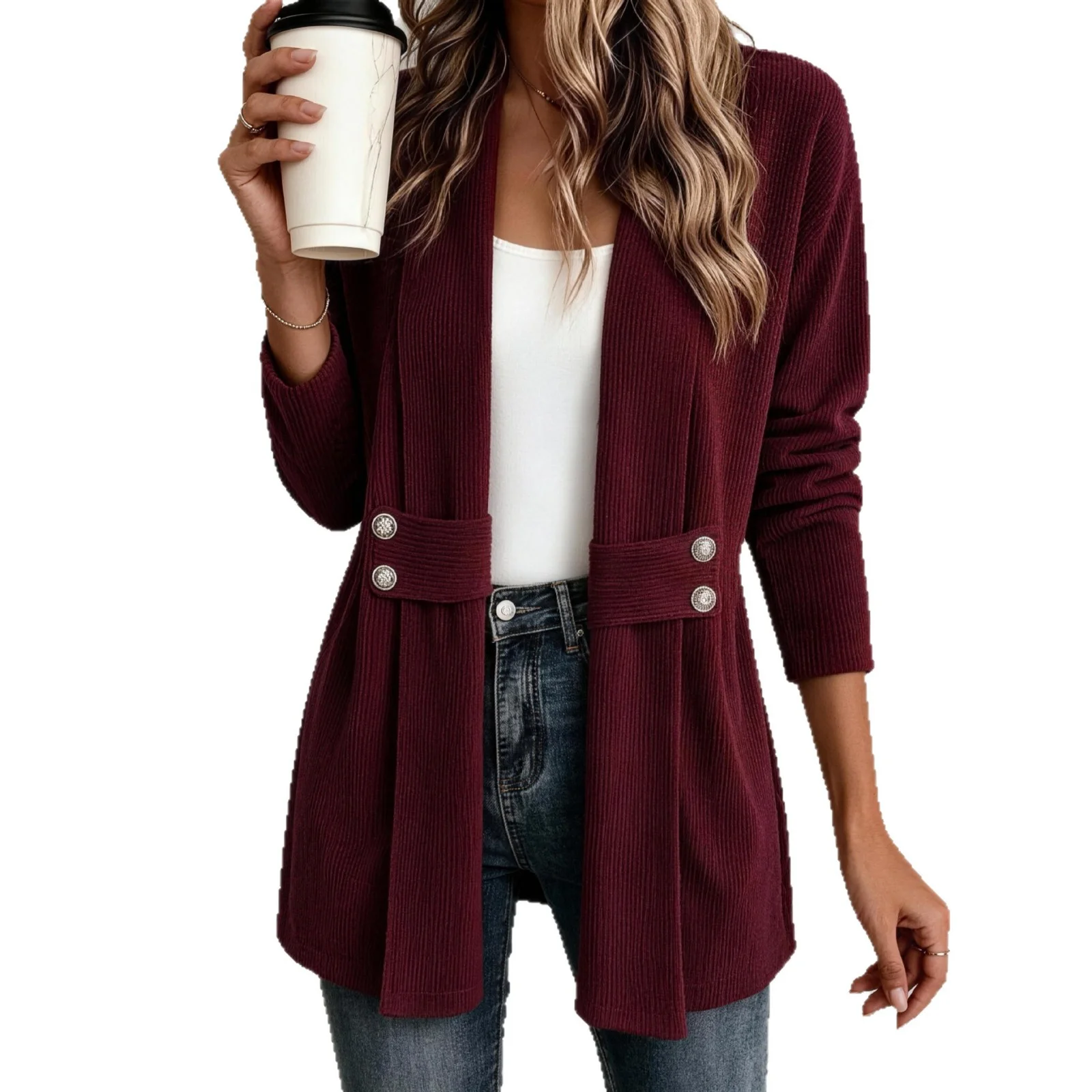 Women's Casual Versatile Lightweight Jacket - Relaxed Fit Outerwear for Daily Wear Clothing