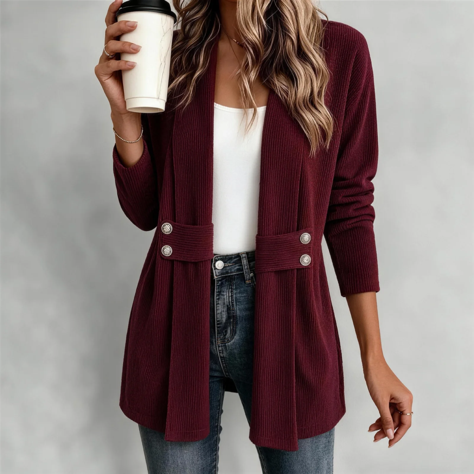 Women's Casual Versatile Lightweight Jacket - Relaxed Fit Outerwear for Daily Wear Clothing