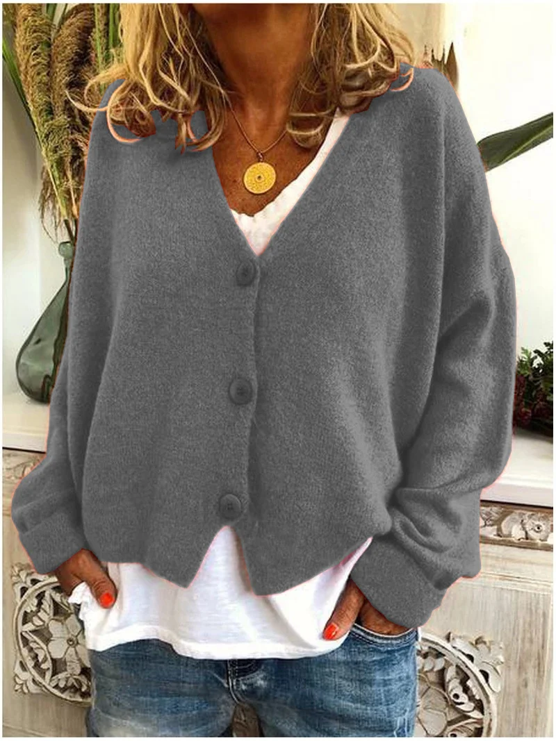 Women's Knit Cardigan Sweater Casual Long Sleeve Open Front Outerwear Top for Daily Wear
