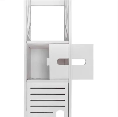 Wood Plastic Panel Bathroom Shelf - White