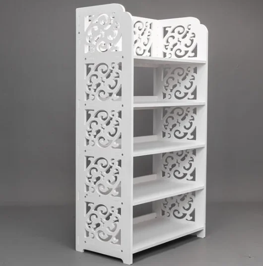 Wpc - 5 Layers Carved Shoe Rack - a - 42x24x80cm