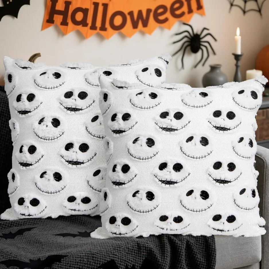 2pcs Halloween Pillow Covers 18x18 Inch,nightmare Be Christmas Throw Pillow Cases,halloween Decorations Soft F