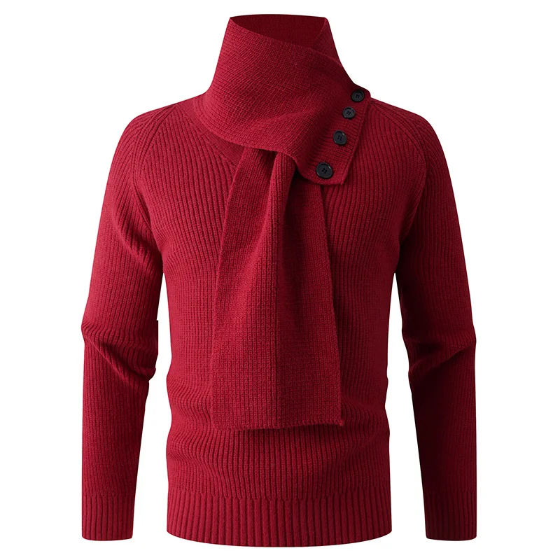 A Thick High-neck Sweater with a Strong Sense of Knitwear Design