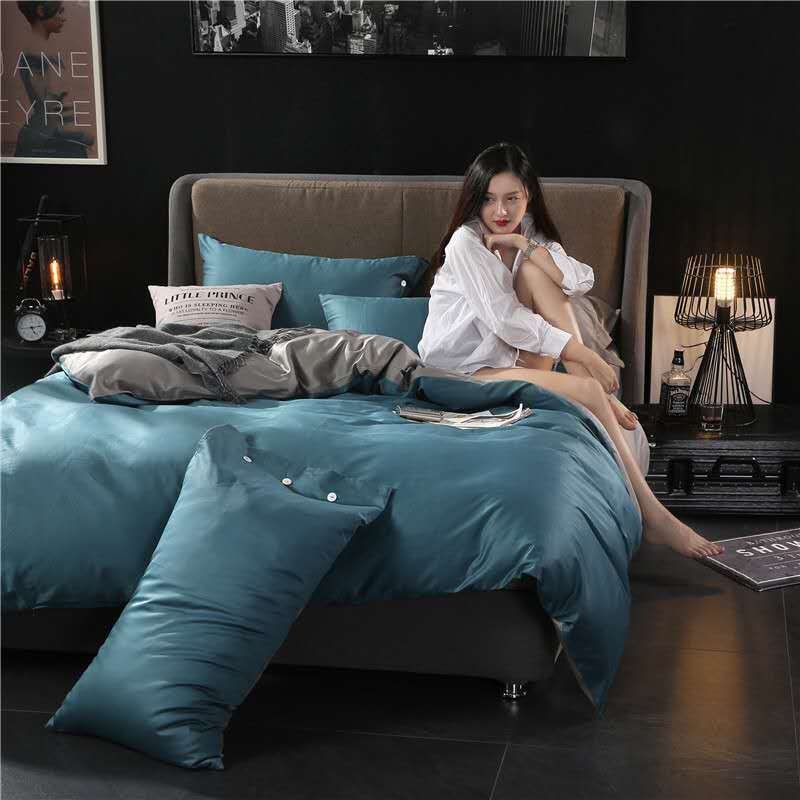 All Cotton 60 Satin Four-piece Solid Color Long-staple Cotton