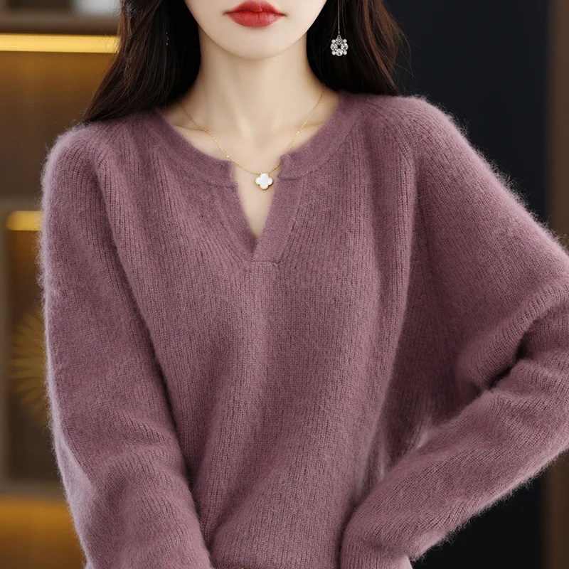 Autumn and Winter Mink Sweater Women's Loose Plus Size Base Fleece Shirt