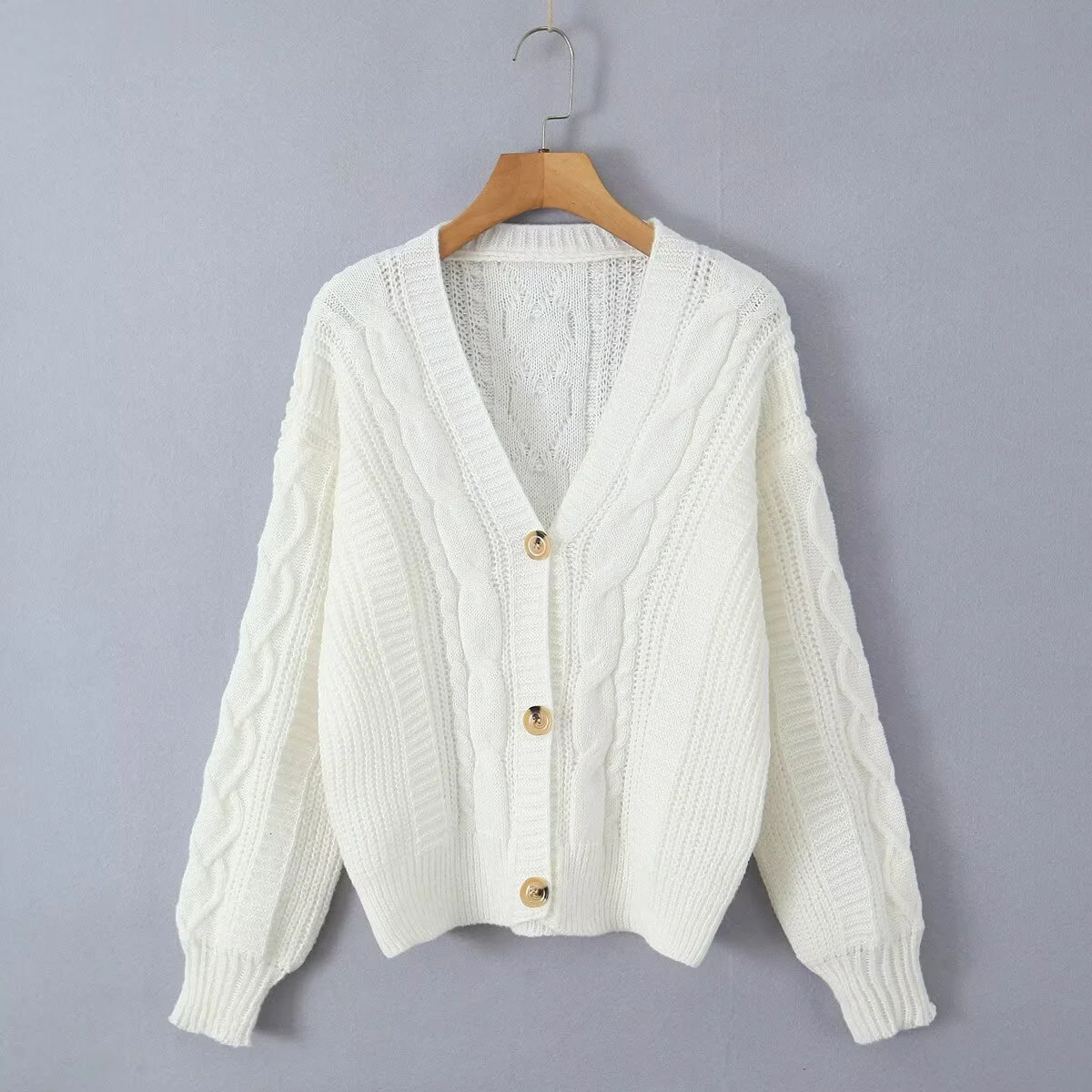 Autumn Fashion New Soft Glutinous Button Long-sleeve Cardigan Sweater