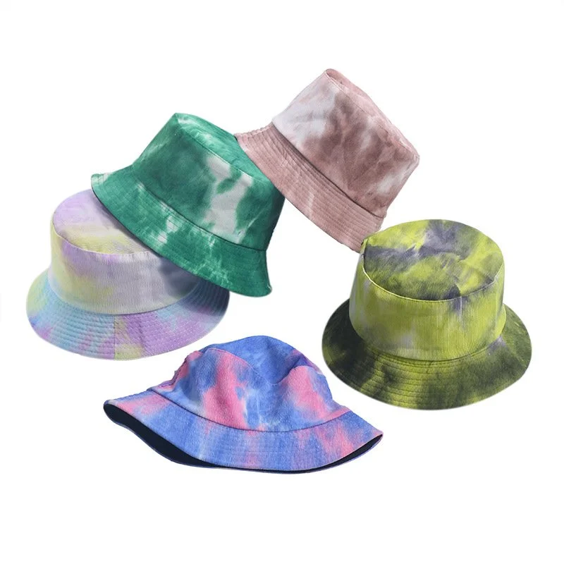 Autumn Winter Tie-Dye Corduroy Fisherman Hat Women