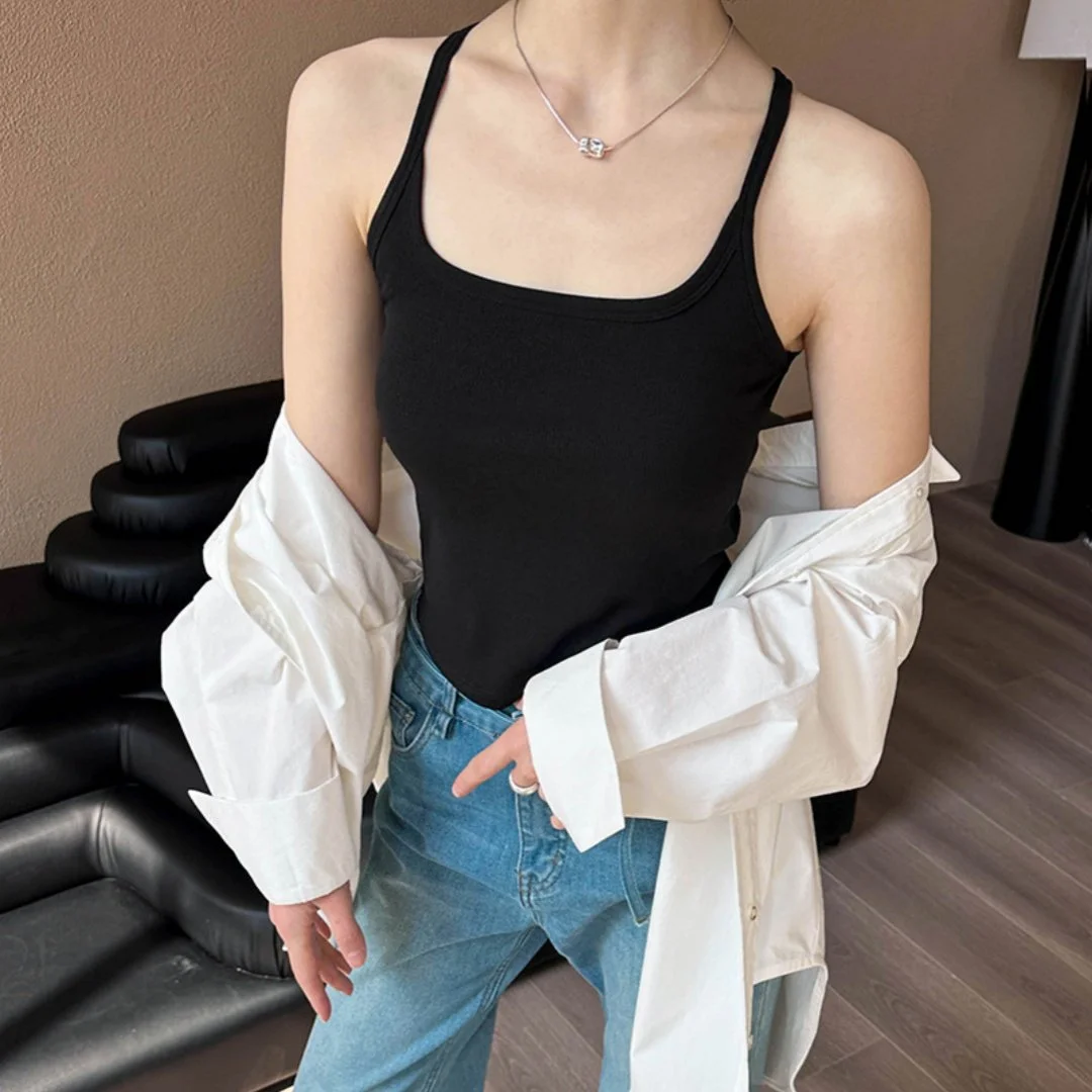 Backless Lace Camisole for Women - Irregular Fit