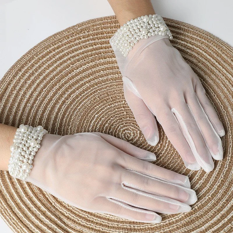 Beaded Fingerless Gloves for Women