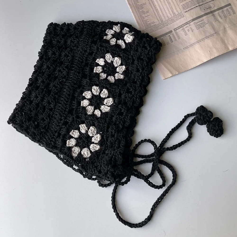 Beige & Black Knitted Dome Hats for Women