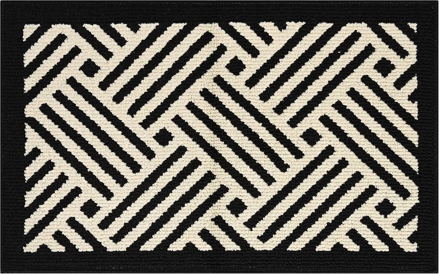 Black Wave Indoor Door Mat 20x32 Inch, Entrance Floor Mat for Front Door, Entryway, Hallway and Home