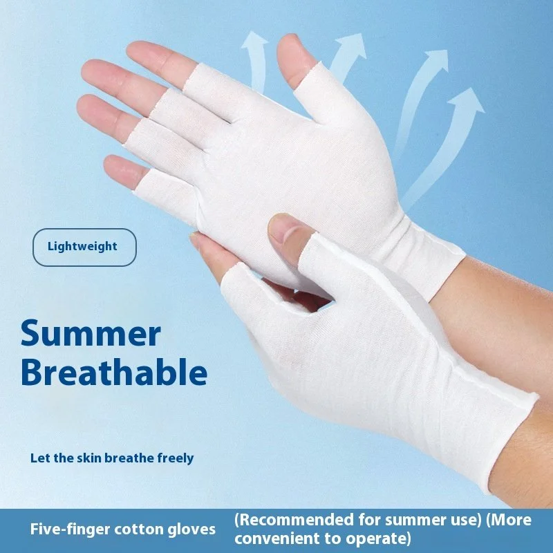 Breathable White Cotton Gloves for Women