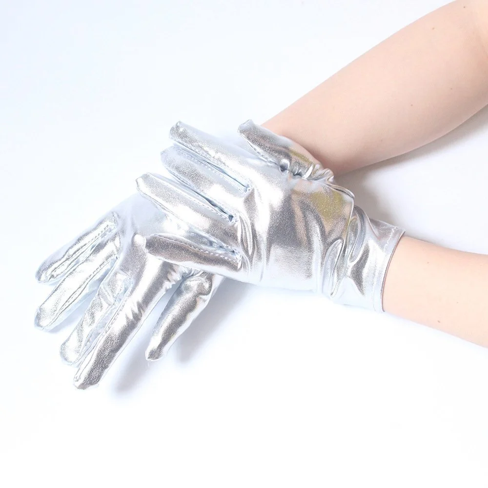 Bright Punk Leather Gloves for Women
