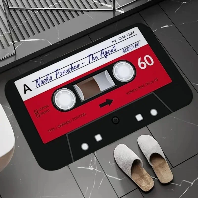 Cassette-style Flannel Bath Mat Bathroom Rug