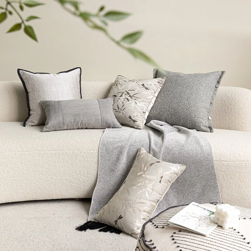 Chinese Ink Dragonfly Throw Pillow – Elegant Home Accent