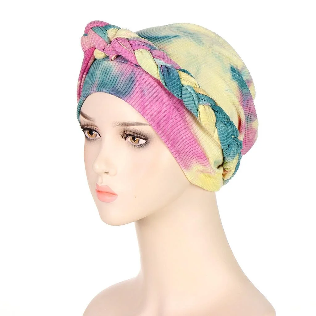Colorful Soft Tie Dye Headband and Hat for Women
