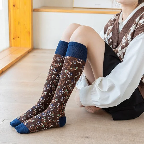 Cozy Autumn & Winter Floral Socks