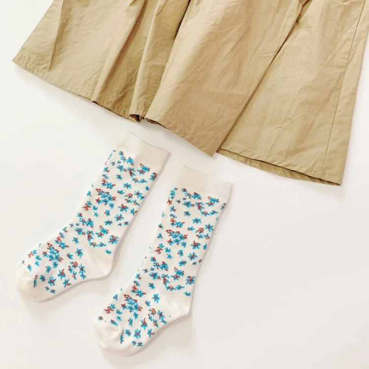 Cozy Floral Kids' Socks - Soft Combed Cotton