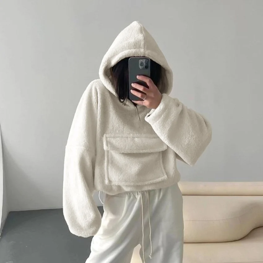 Cozy Lambswool Hooded Fall Sweater for Women