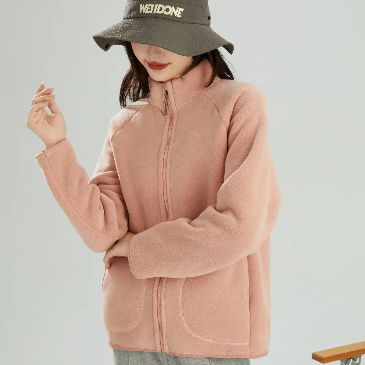 Cozy Lambswool Stand Collar Short Cardigan Jacket