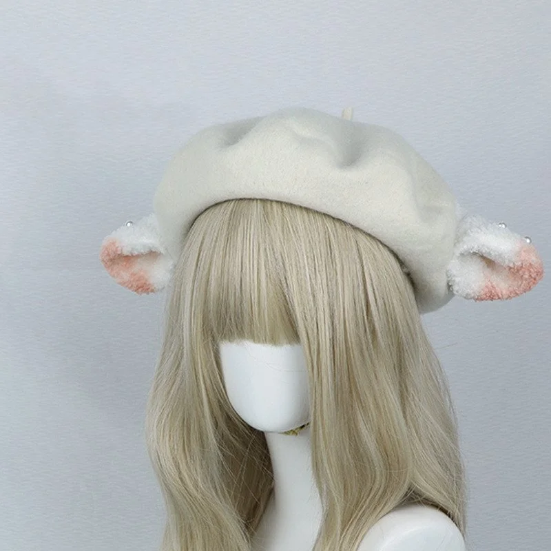 Cozy Sheep Ear Beret Hat for Women