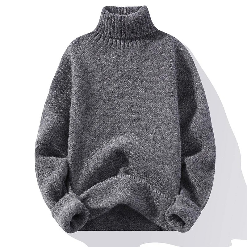 Cozy Solid Turtleneck Knit Sweater for Women