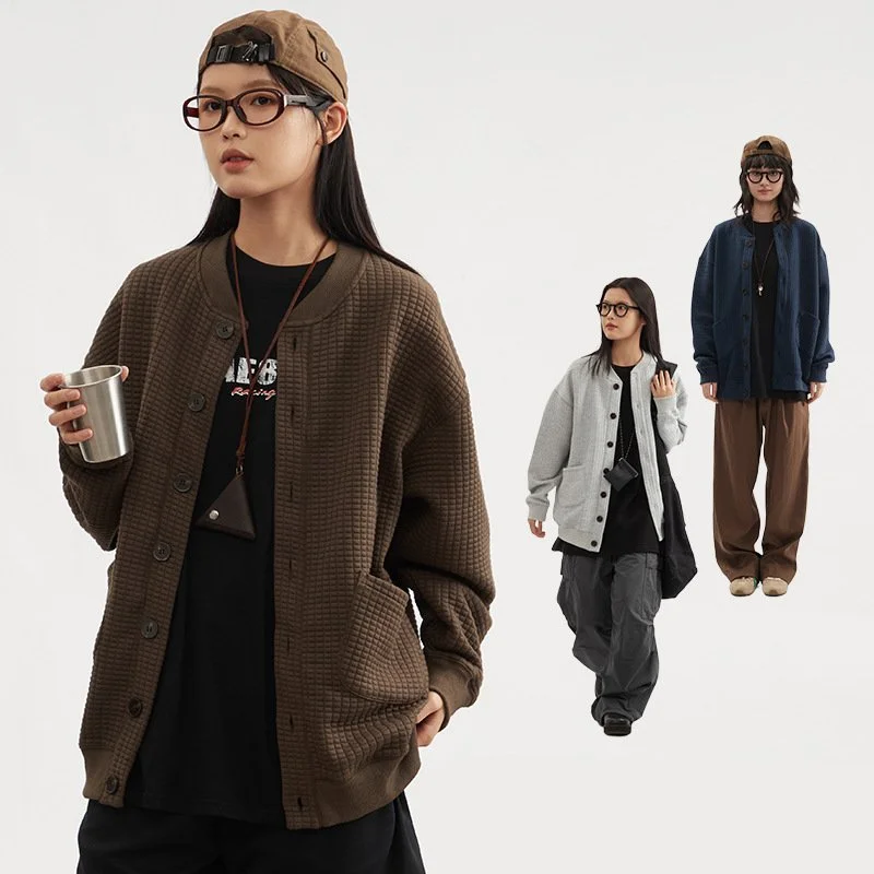 Cozy Waffle Knit Couple's Cardigan Sweater