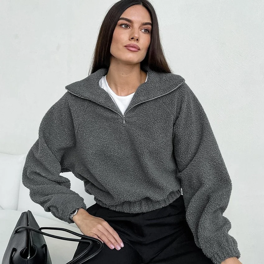 Cozy Women's Lamb Fleece Zip Jacket