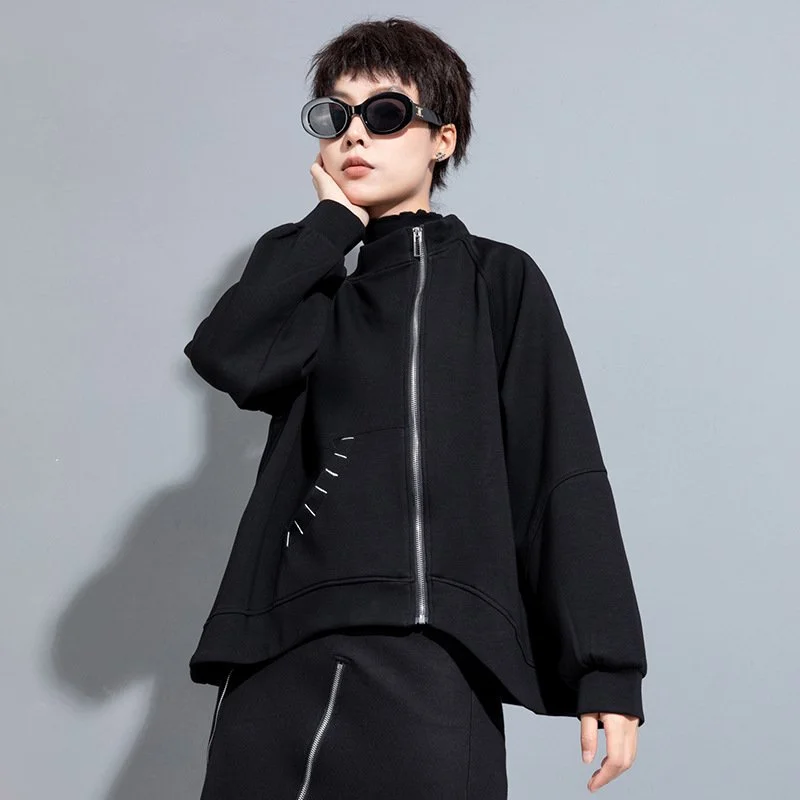 Edgy Irregular Casual Women's Short Coat