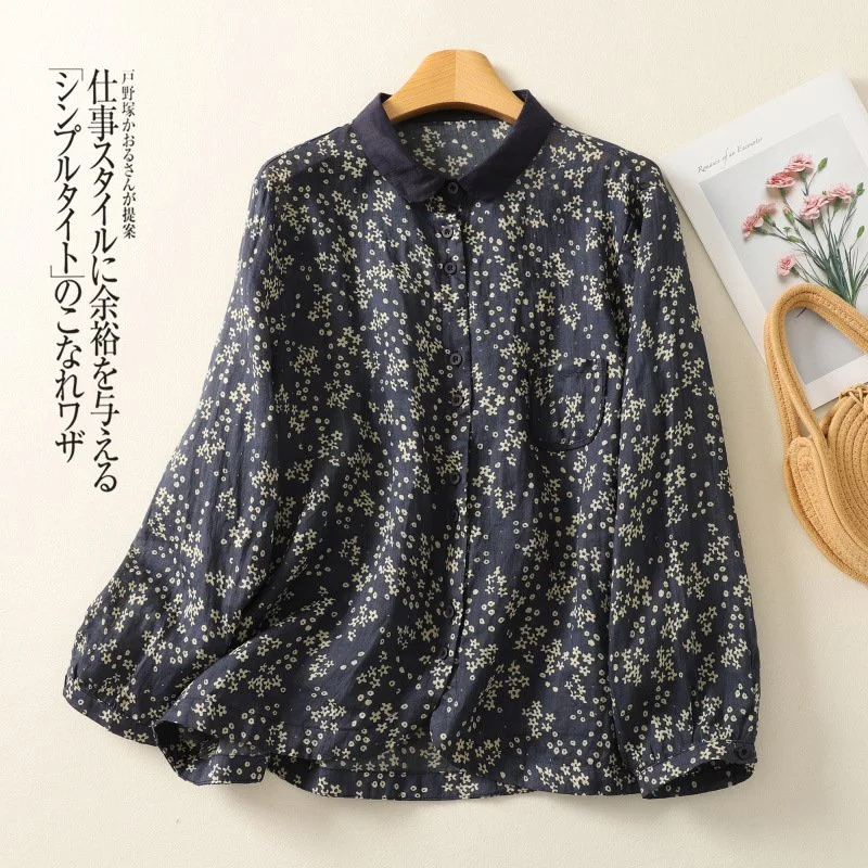 Elegant Floral Long Sleeve Shirt for Women